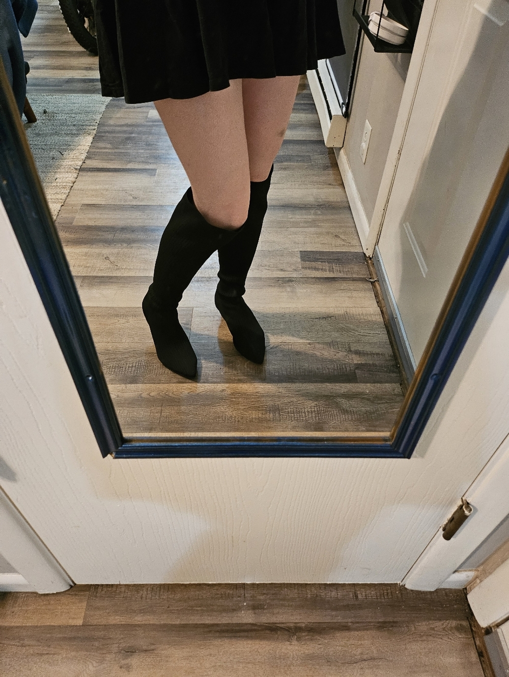 Pashion Footwear Coal Knit Knee High Boots